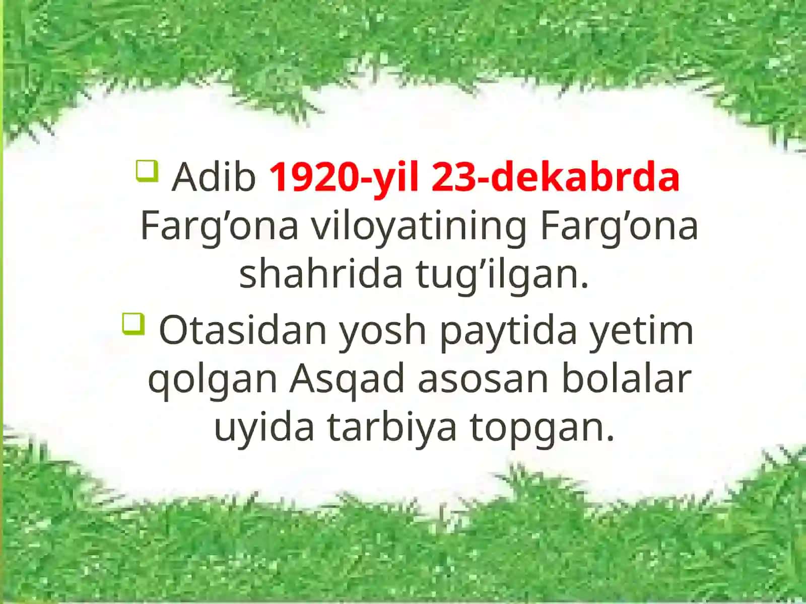 Adabiyot fanidan Asqad Muxtor - Hafta she'ri mavzuda dars taqdimoti 3