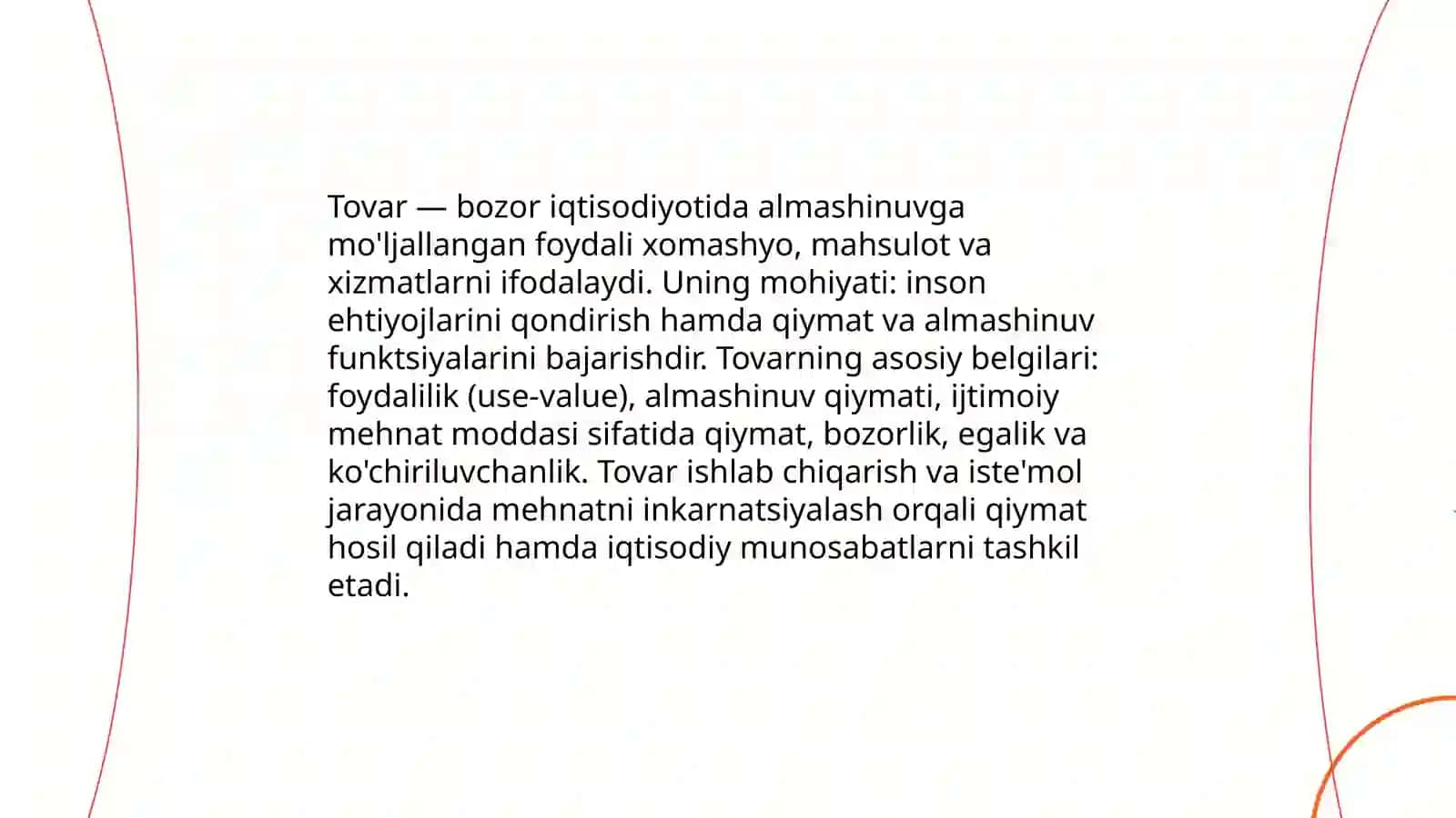 Tovar va uning xususiyatari 3