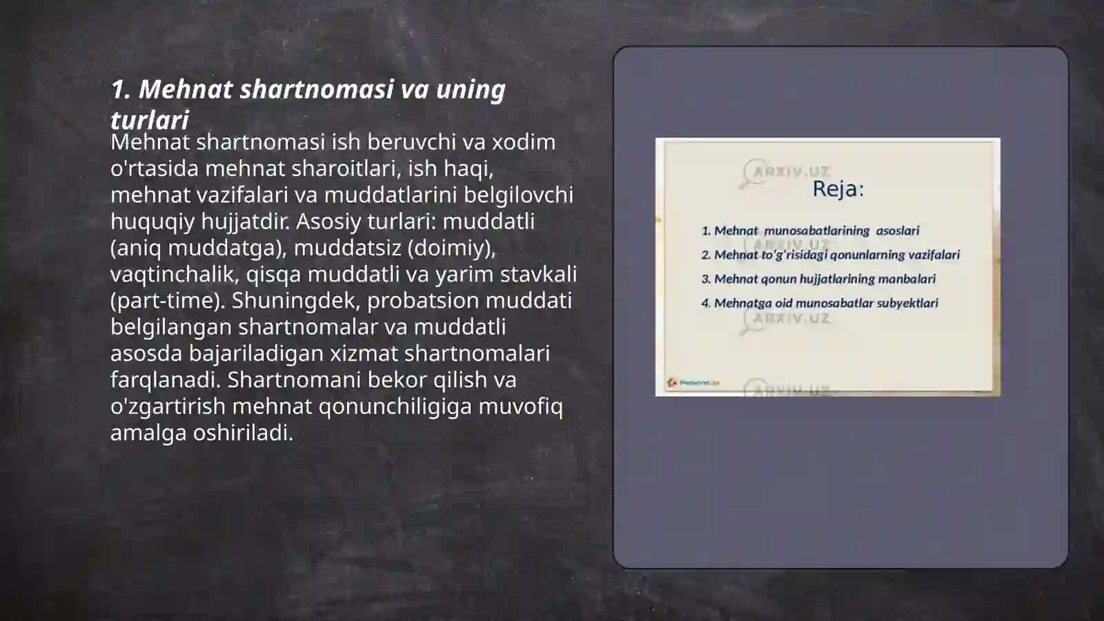 Mehnatga oid huquqiy munosabatlar 3