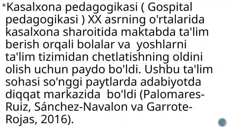 Gospital pedagogika fanining tarixi, mazmuni 3