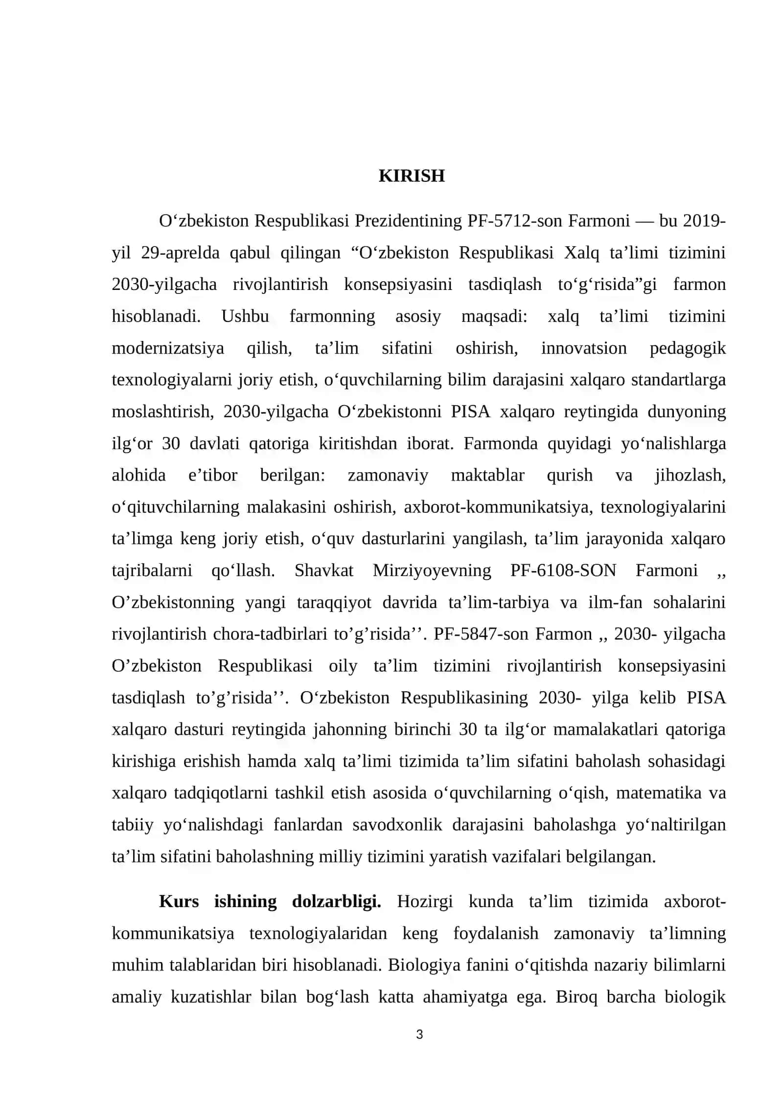 BIOLOGIYA FANIDAN VIRTUAL EKSKURSIYALAR KURS ISHI 3