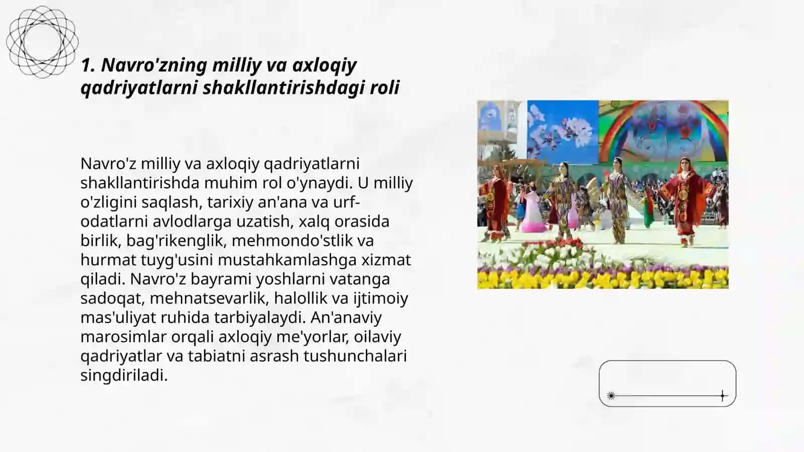 Navro'z va hayitlar bilan bog'liq qadriyatlar mazmuni va tarbiyaviy ahamiyati 3