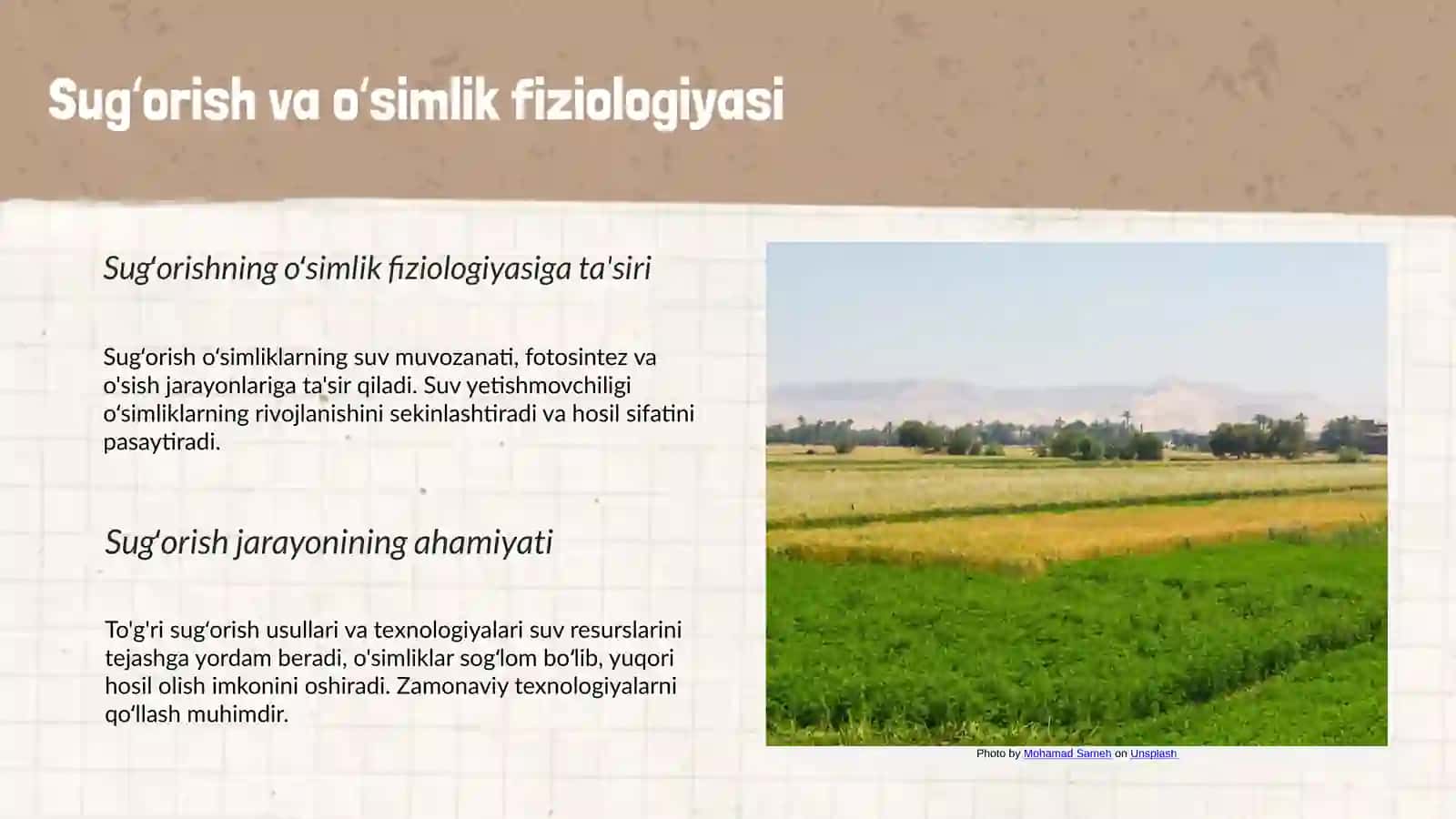 Sugʻoriladigan dehqonchilikning fiziologik asoslari 3