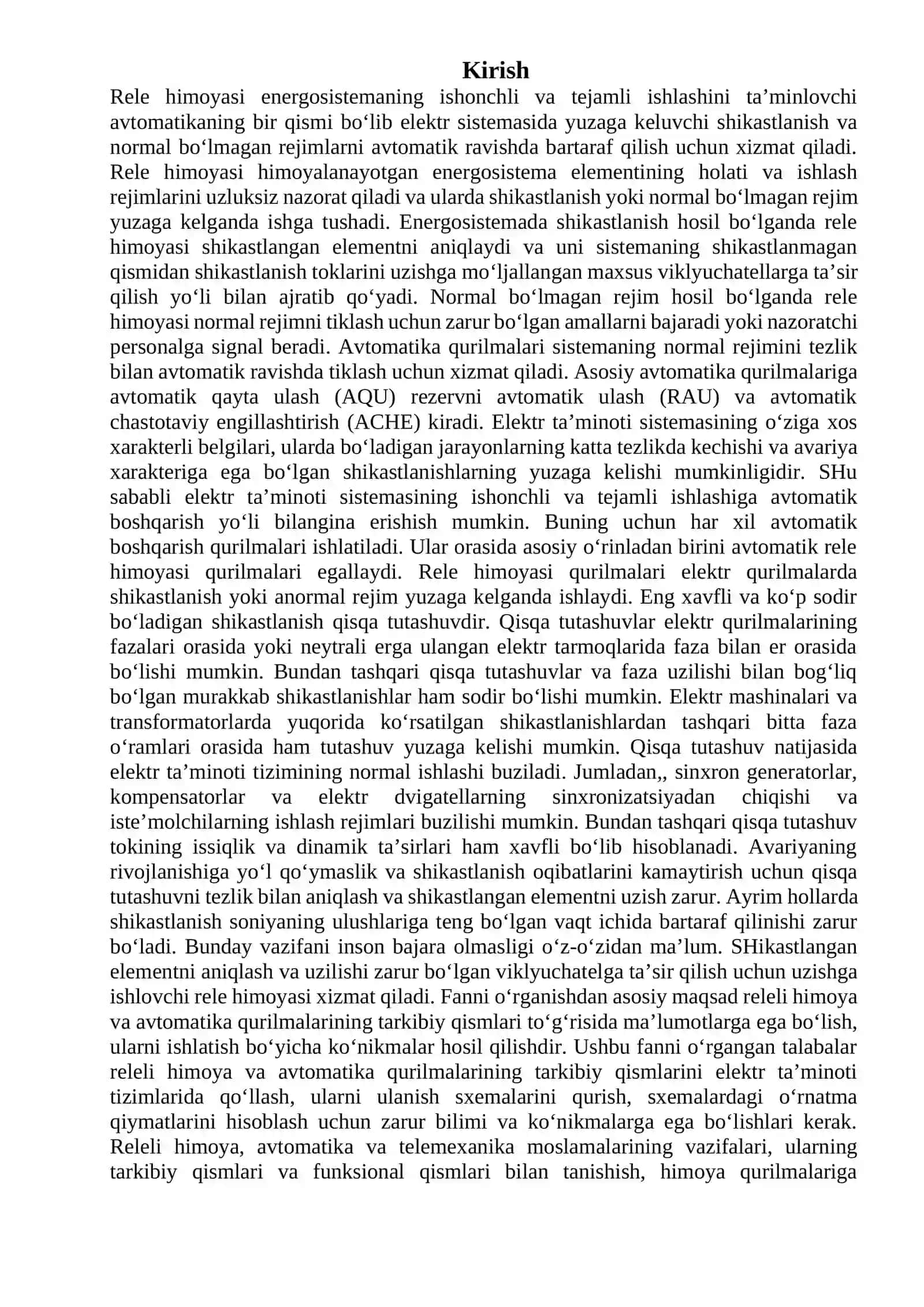 O‘LMALIQ DAVLAT TEXNIKA INSTUTI Kurs loyihasi 3