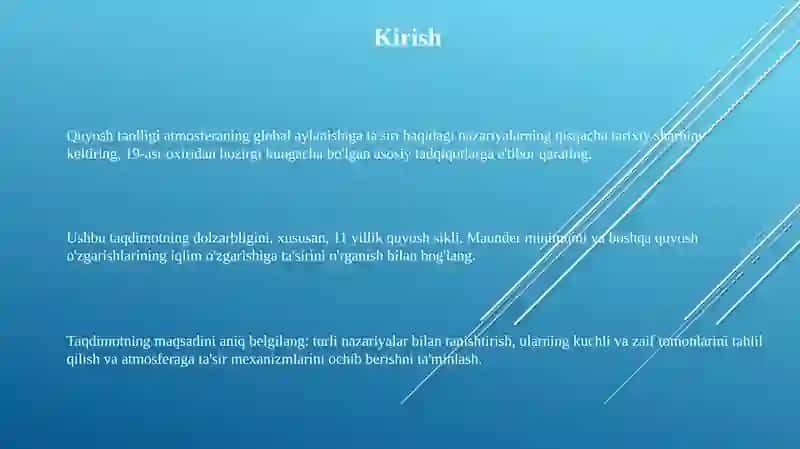 Quyosh faolligining atmosfera sirkulyatsiyaga ta'sirini nazariyalari 3