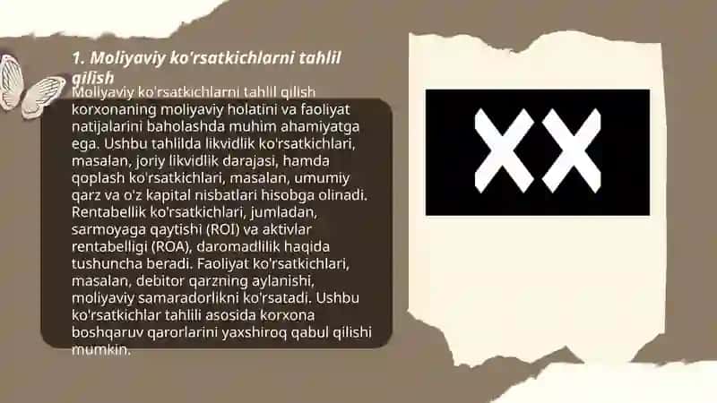 Moliyaviy ko'rsatkichlarni tahlil qilish 3