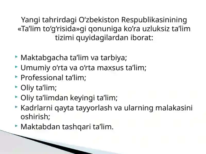 O’ZBEKISTON RESPUBLIKASIDA TA’LIM TIZIMINI RIVOJLANTIRISHNING KONSEPTUAL ASOSLARI 3