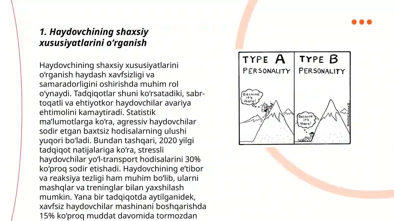 Ayzenk soʻrovnomasi yordamida haydovchining shaxsini oʻrganish 3