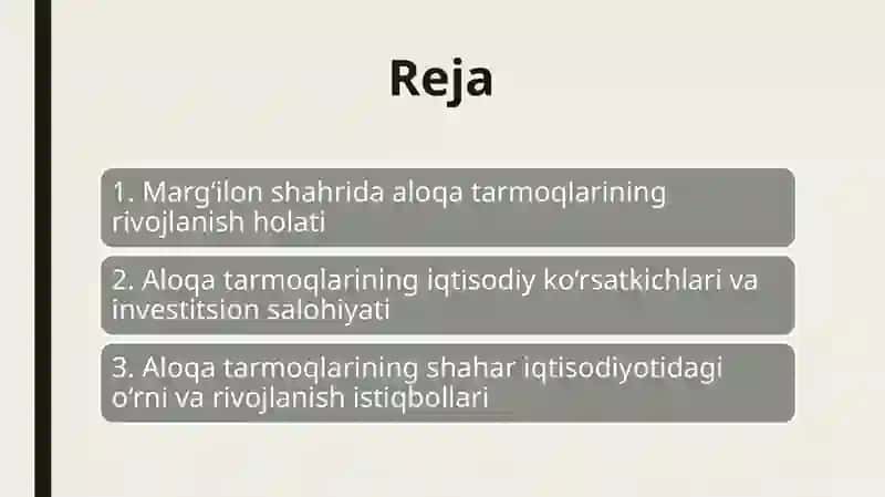 Marg'ilon shahar aloqa tarmoqlari iqtisodi ko'rsatkichlari 3
