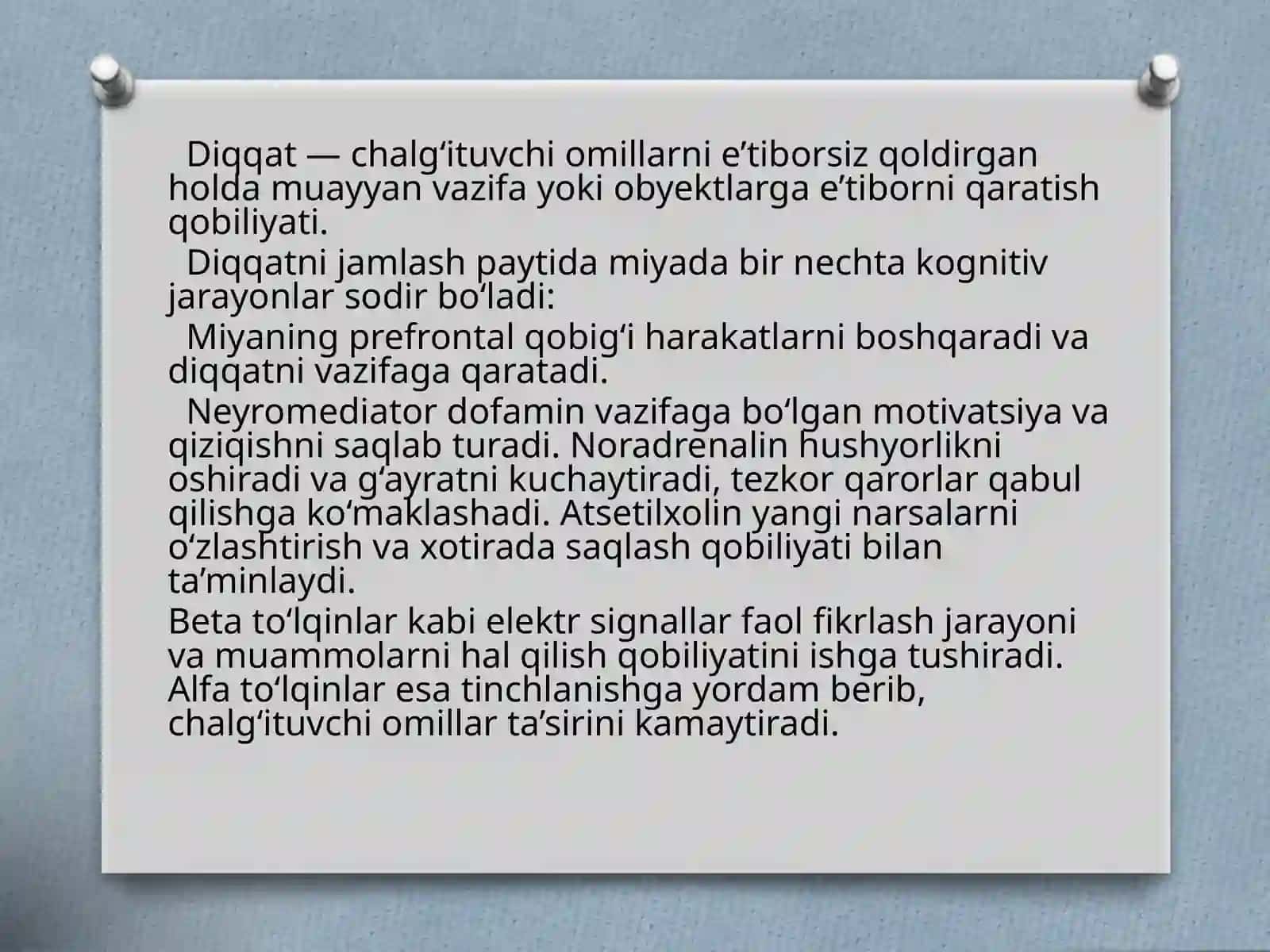 KOGNITIV JARAYONLAR-DIQQAT 3