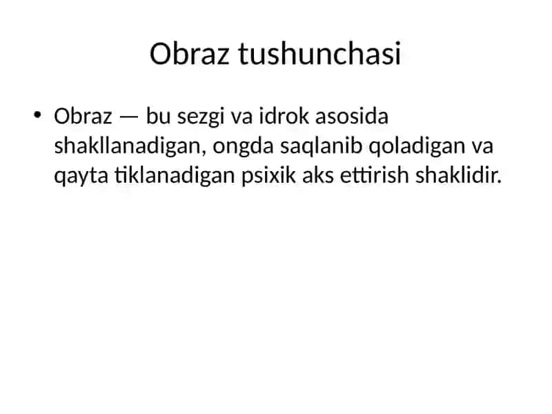 Obrazlar shakllanishiga ta’sir etuvchi omillar 3