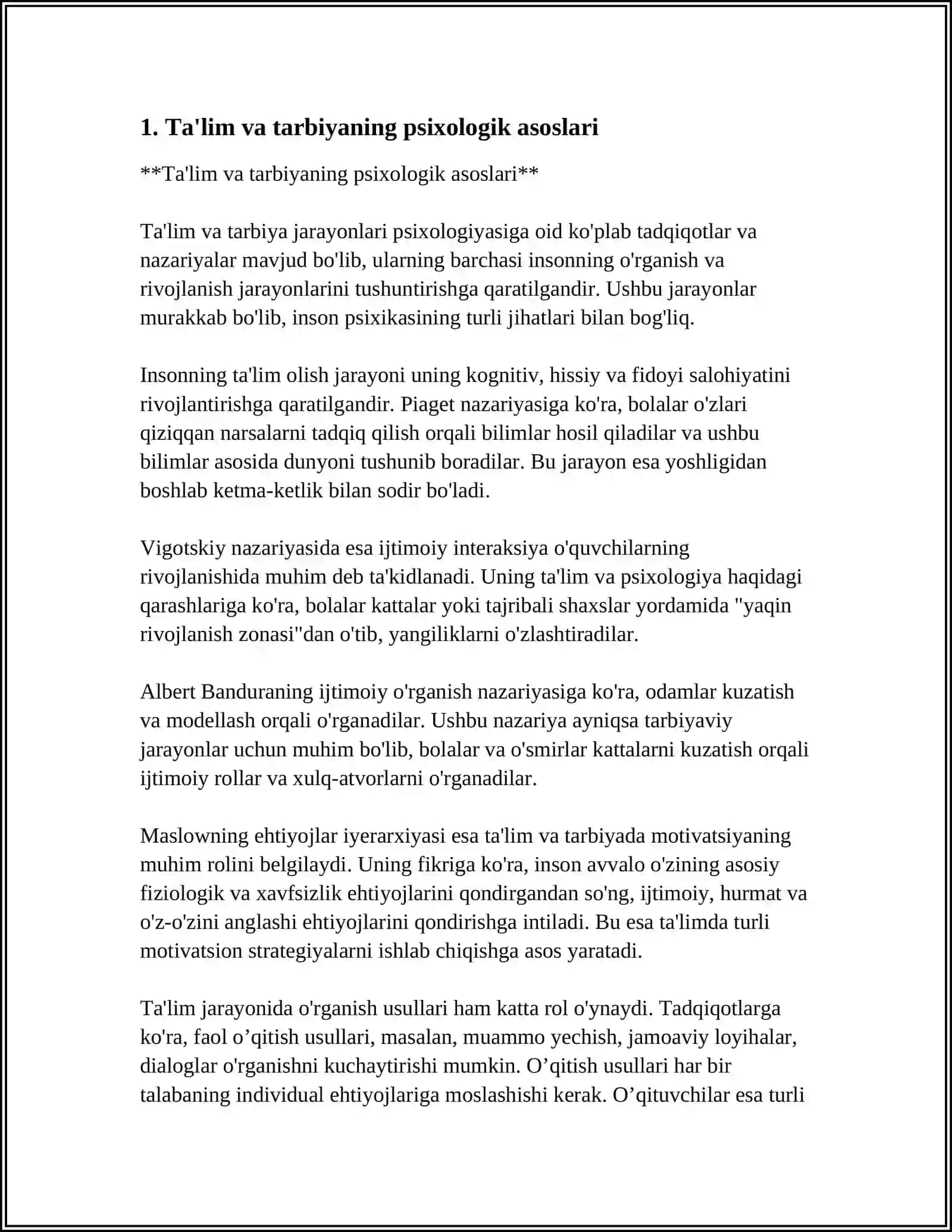 Ta'lim va tarbiyaning psixologik asoslari 3
