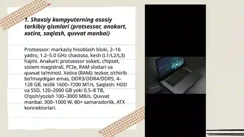 Shaxsiy kompyuter tuzilishi va uning turlari 3