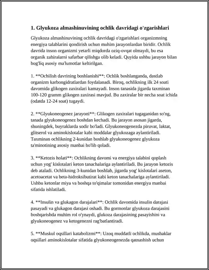 OCHLIKDA KARBONSUVLAR, YOG'LAR VA OQSILLAR ALMASHINUVINING BUZILISHI 3