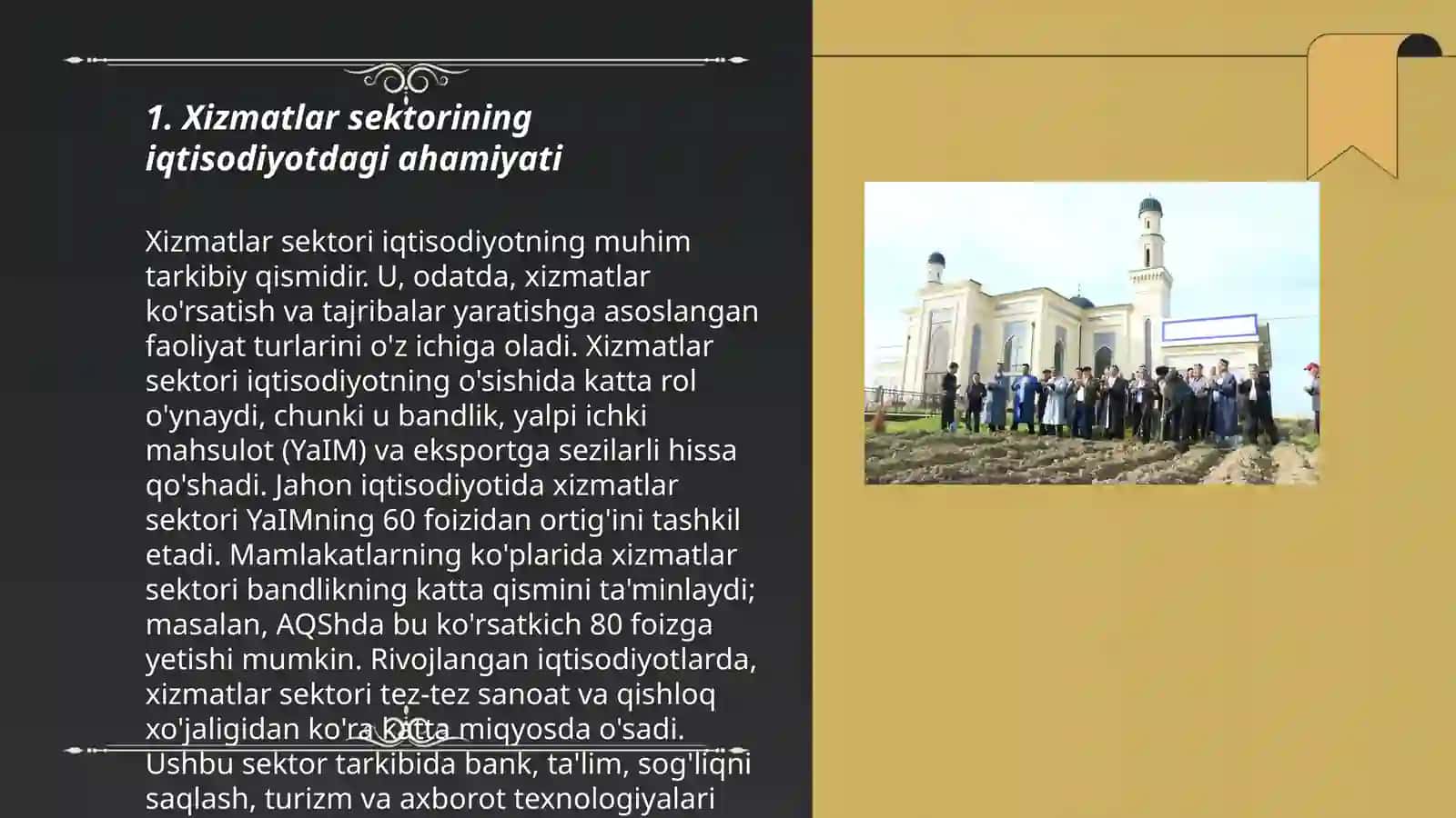 Xizmatlar sohasining iqtisodiyotdagi o'rni 3