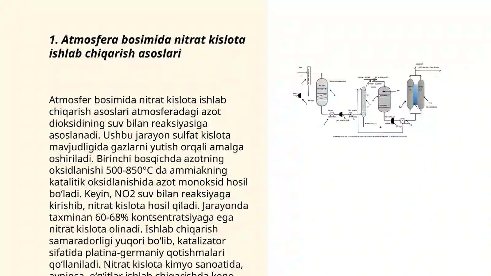 Atmosfera bosimida nitrat kislota ishlab chiqarish texnologiyasini takomillashtirish 3