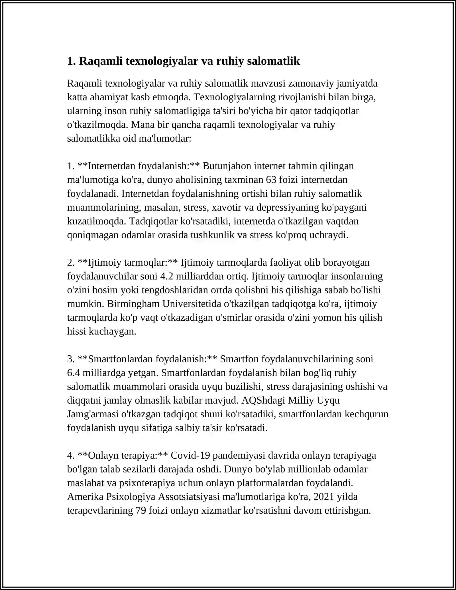 Raqamli texnologiyalarning salbiy ta'sirini bartaraf etishning amaliy usullari va ijtimoiy - psixologik trening imkoniyatlari 3