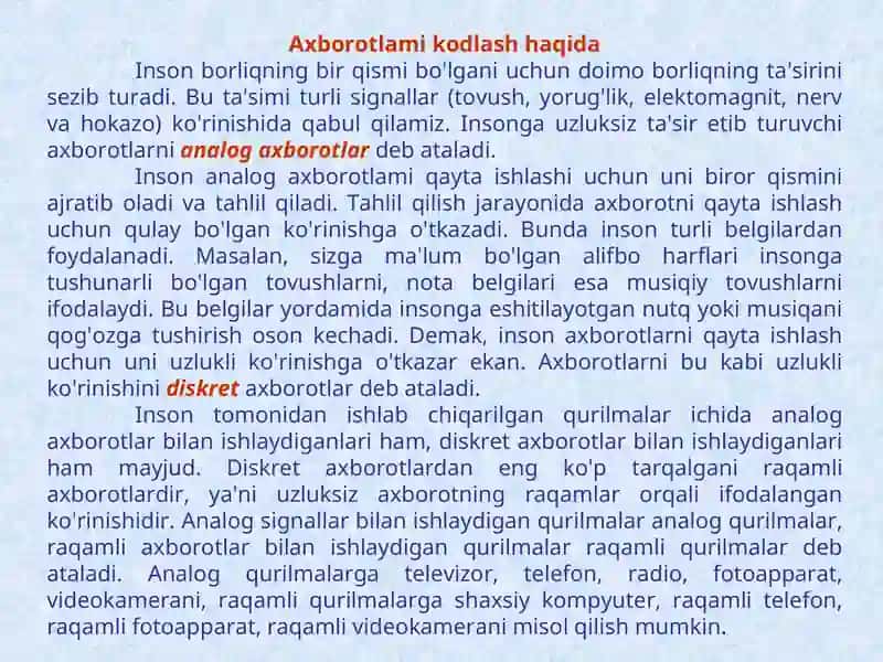 Axborotni kodlash 3