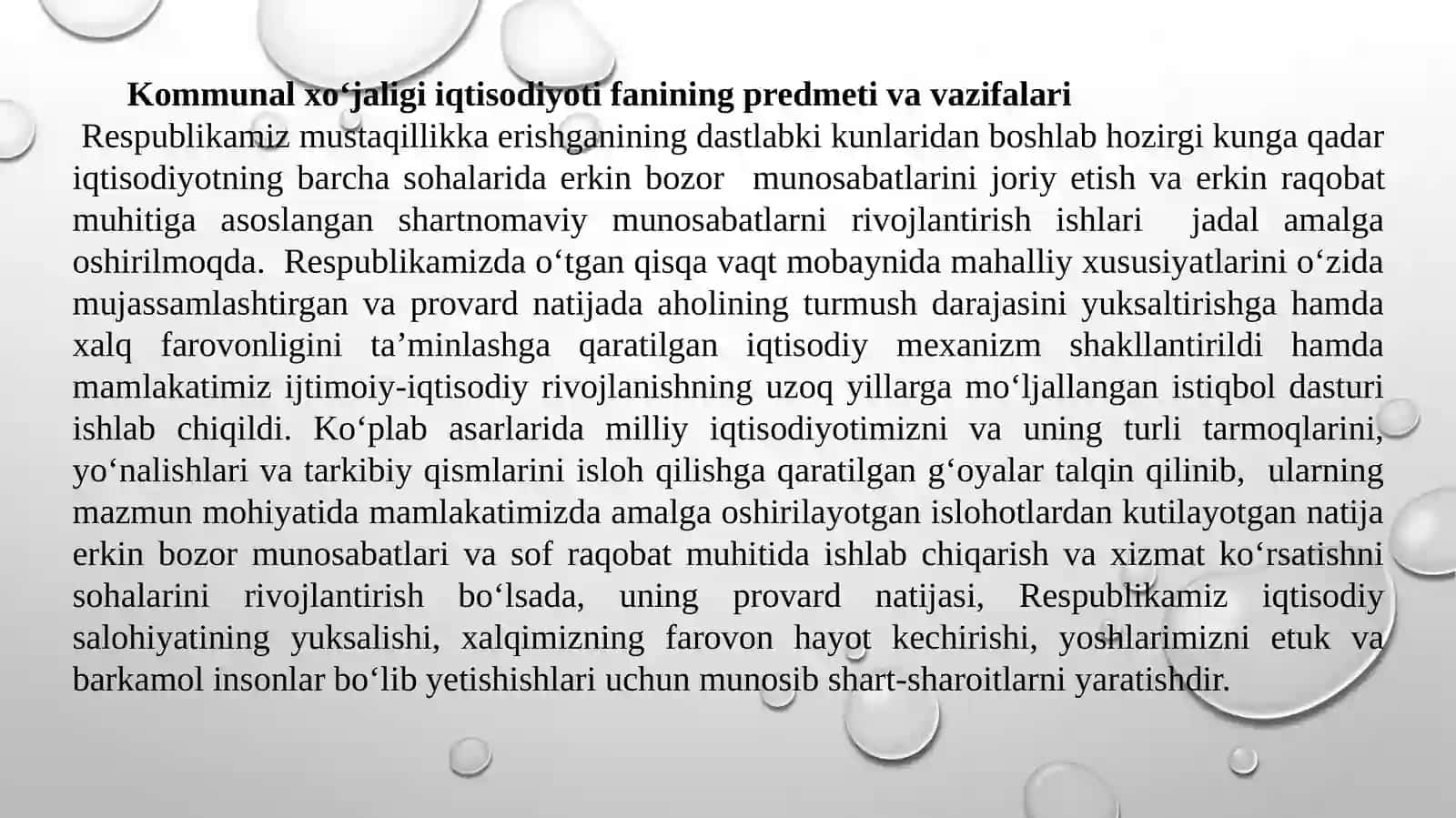 Uy-joy kommunal xo’jaligi va uning aholi turmush darajasini yaxshilashdagi roli 3
