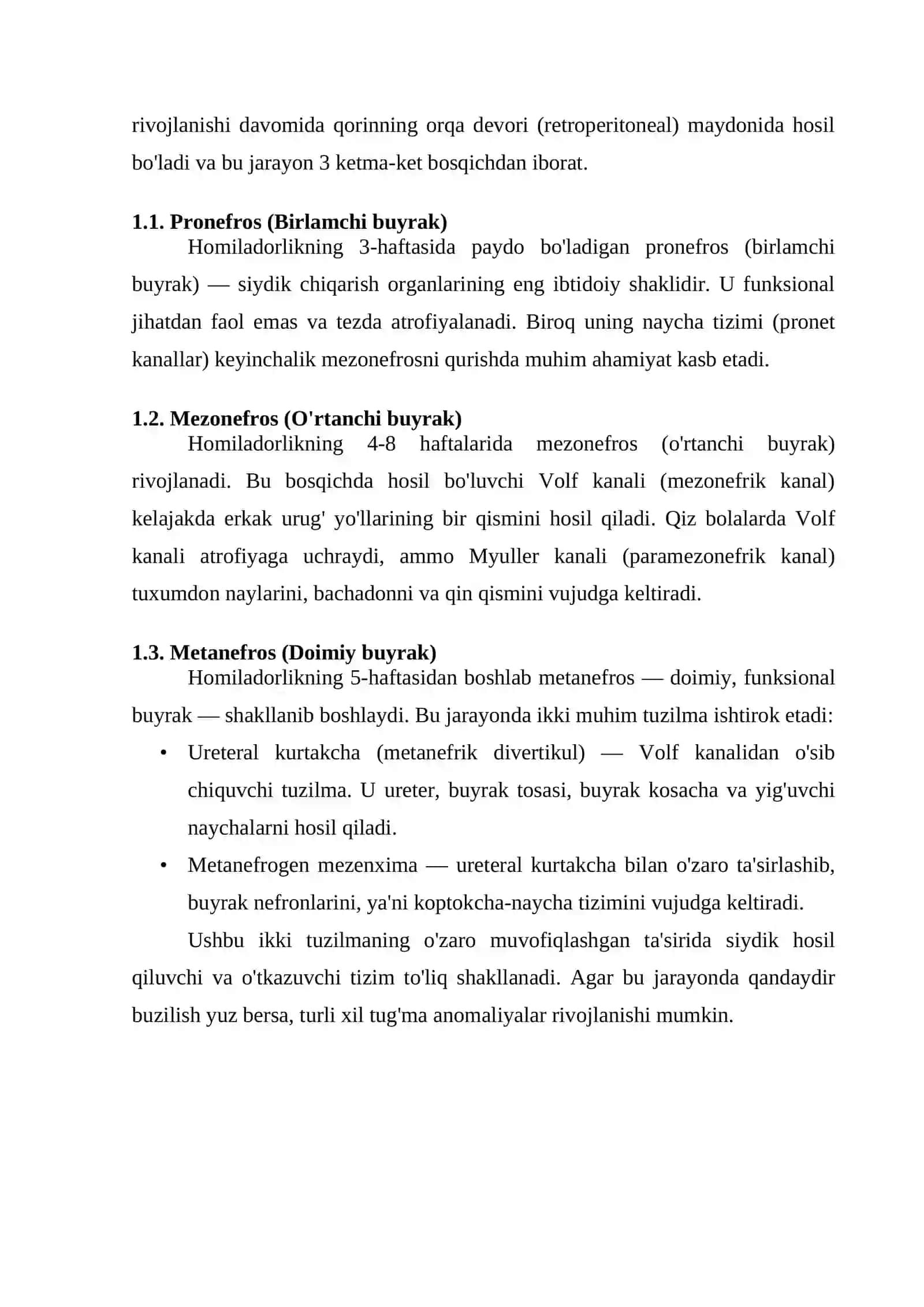 Buyraklar va peshob chikarish yoʻllarining rivojlanish nuqsonlari va anomaliyalari. 3