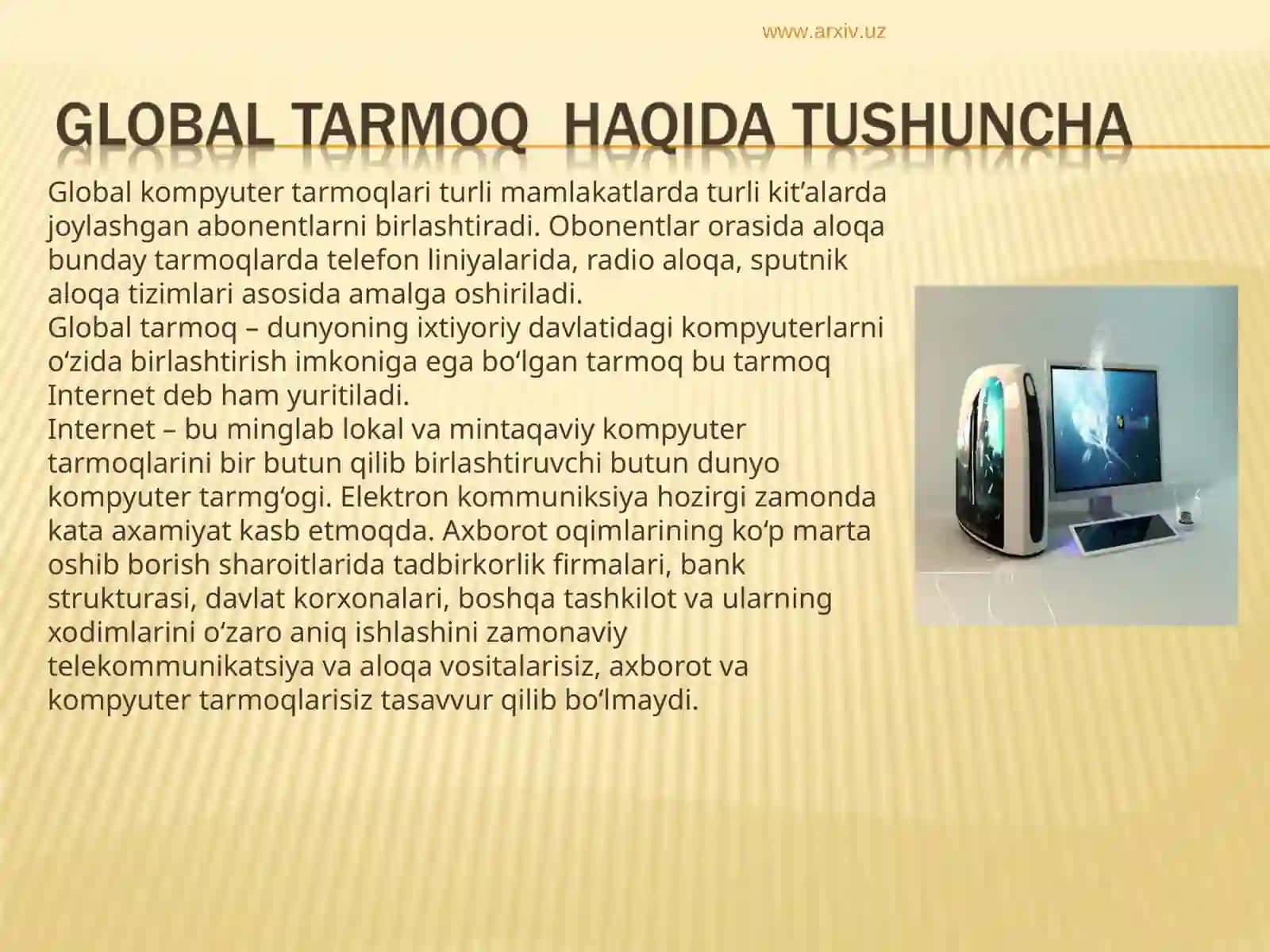 global tarmoqlarning o’ziga hos xususiyatlari va zarurligi windowc operatsion tizimining oynalari va ular bilan ishlashga misol 3