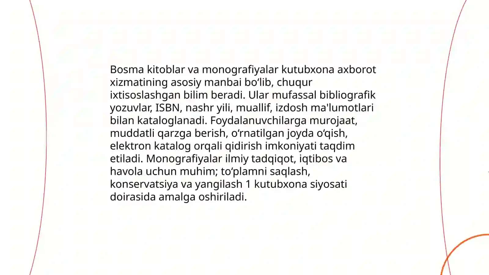 Foydalanuvchilarga kutubxona axborot xizmat ko'rsatishning asosiy ma'lumot manbalar 3