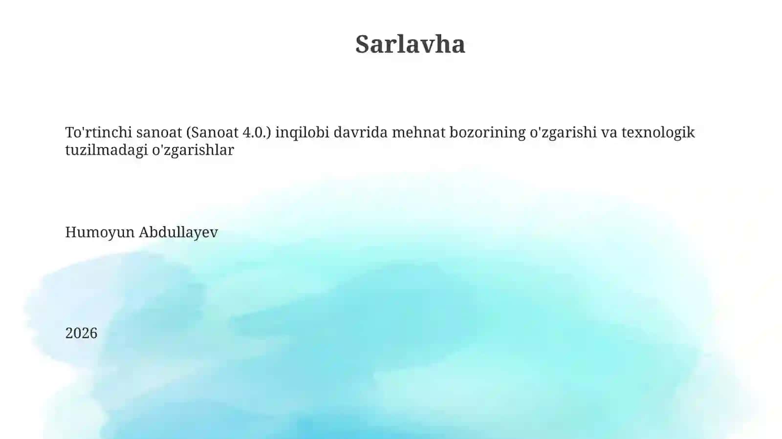 To'rtinchi sanoat (Sanoat 4.0.) inqilobi davrida mehnat bozorining o'zgarishi va texnologik tuzilmadagi o'zgarishlar 3
