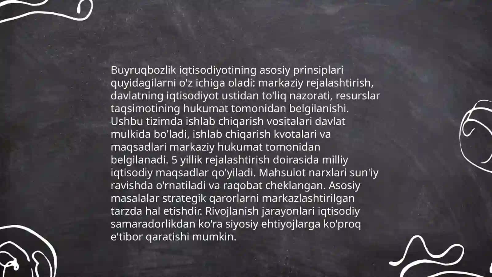 Buyruqbozlik iqtisodiyotining normalari 3