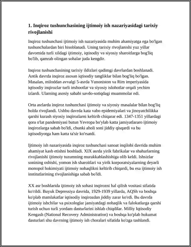 IJTIMOIY ISH NAZARYASI VA AMALIYOTIDA INQIROZ TUSHUNCHASINI PAYDO BO'LISHI VA RIVOJLANISHINING NAZARIY ASOSLARI 3