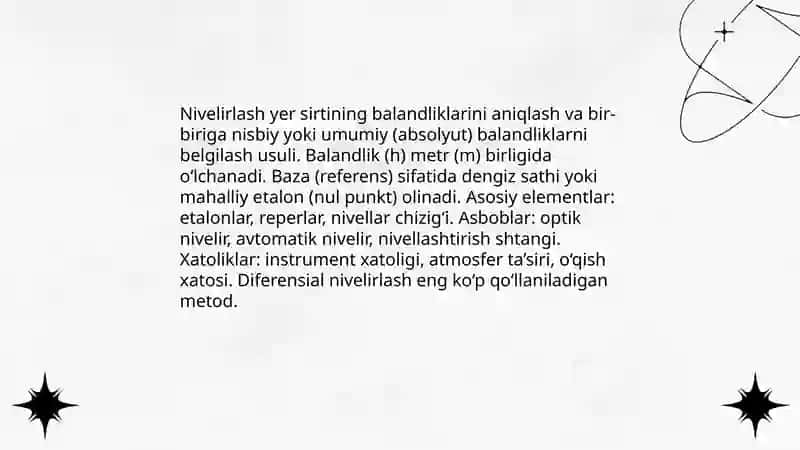 Nivelirlash va ularning turlari 3