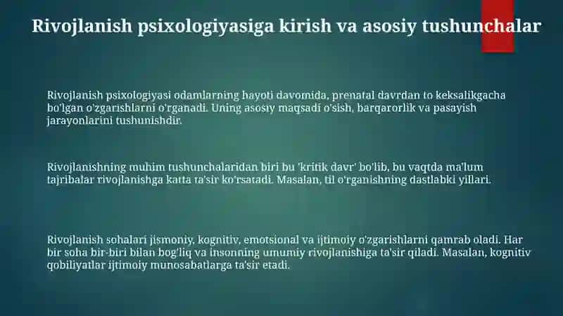 Rivojlanish psixologiyasi 3