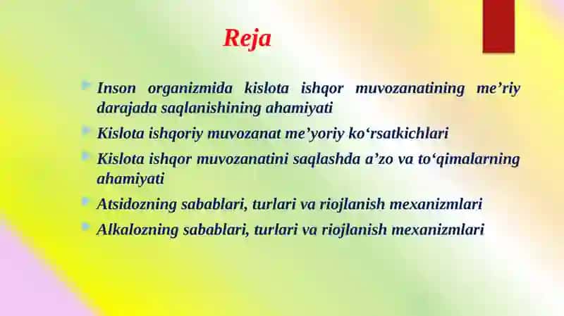 Kislota ishqor muvozanatining buzilishi 3