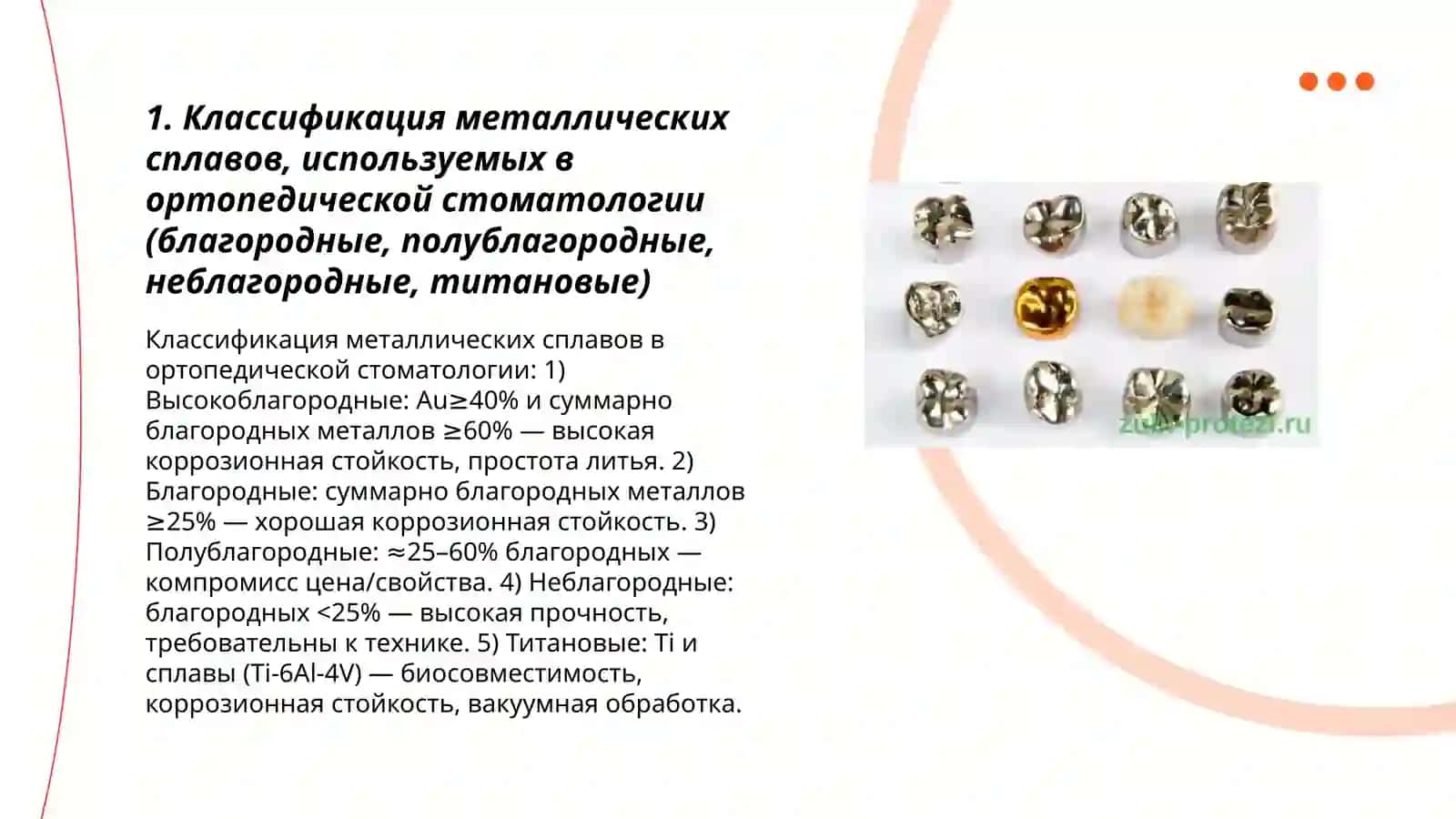 Металлы и их сплавы, используемые в ортопедической стоматологии 3