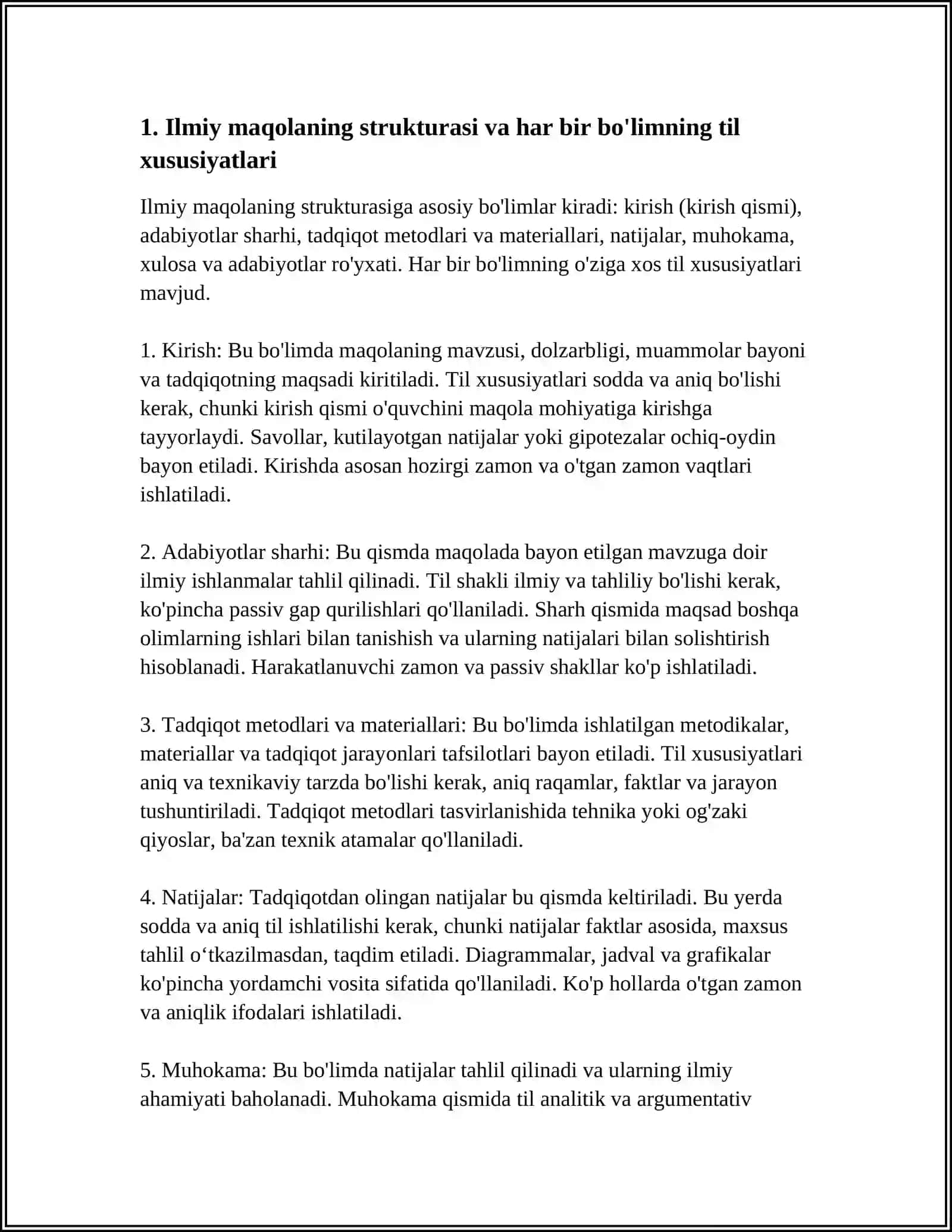 ILMIY MAQOLA VA UNING TIL XUSUSIYATLARI 3