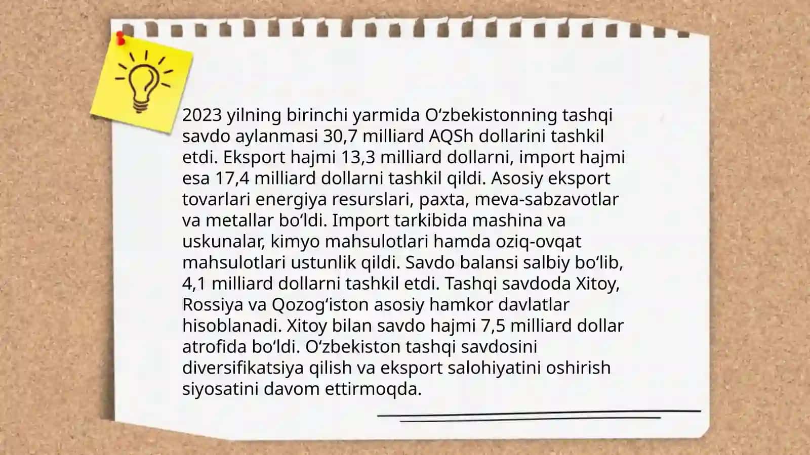 O’zbekiston Respublikasining tashqi savdo korsatkichlari tahlili 3