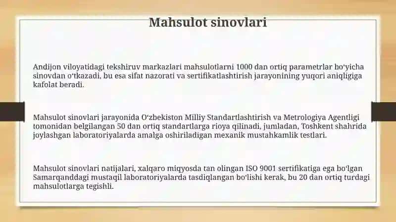 Mahsulot Sifati. Standarlash va sertifikatsiyalash 3