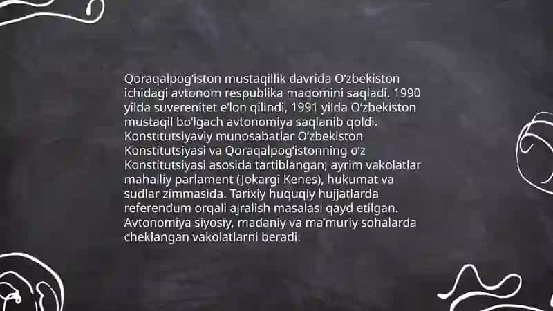 Qoraqalpogʻistonning Mustaqillik Davri 3