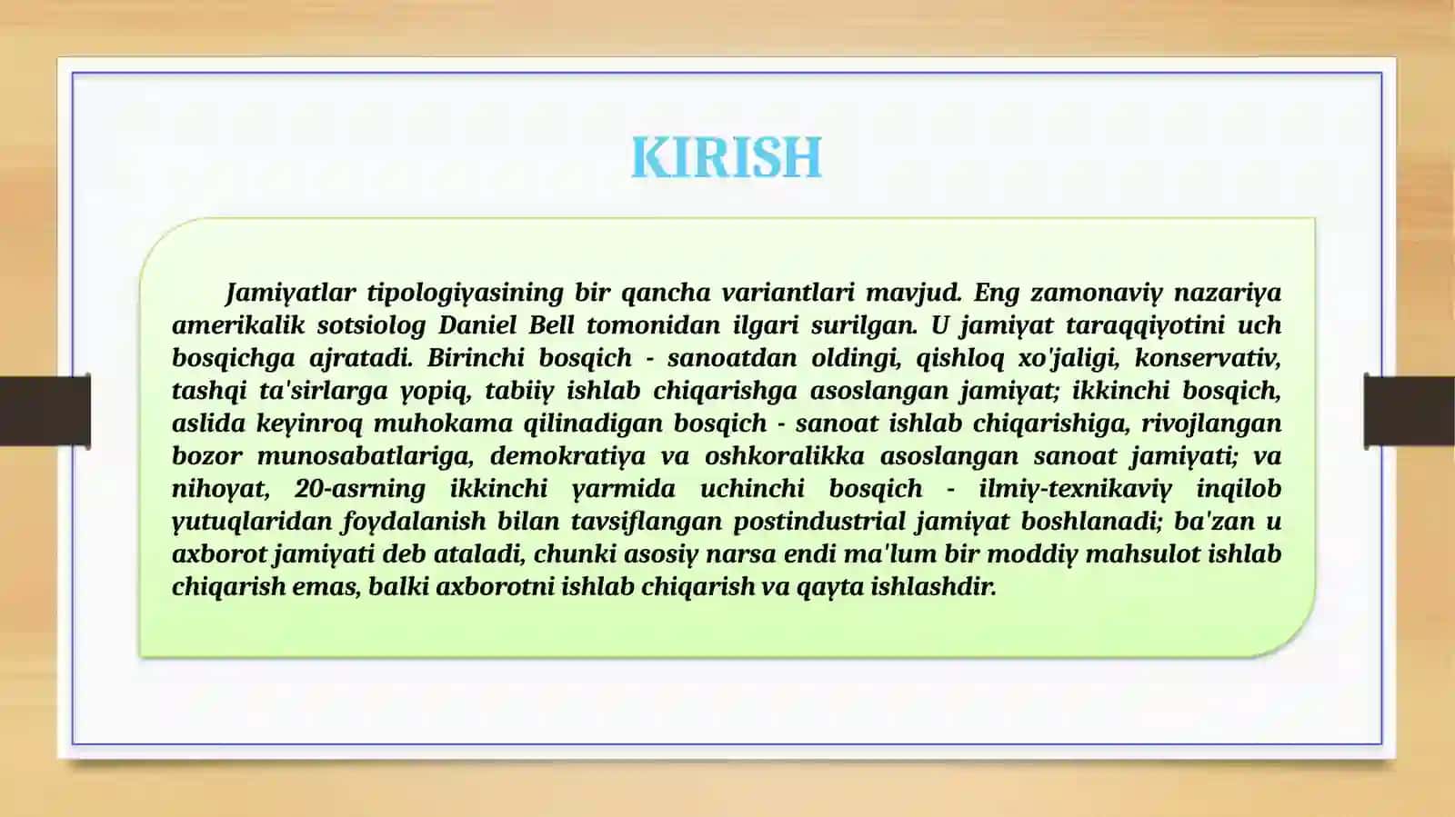 SANOATLASHGAN JAMIYATNING O’ZIGA XOS XUSUSIYATLARI 3