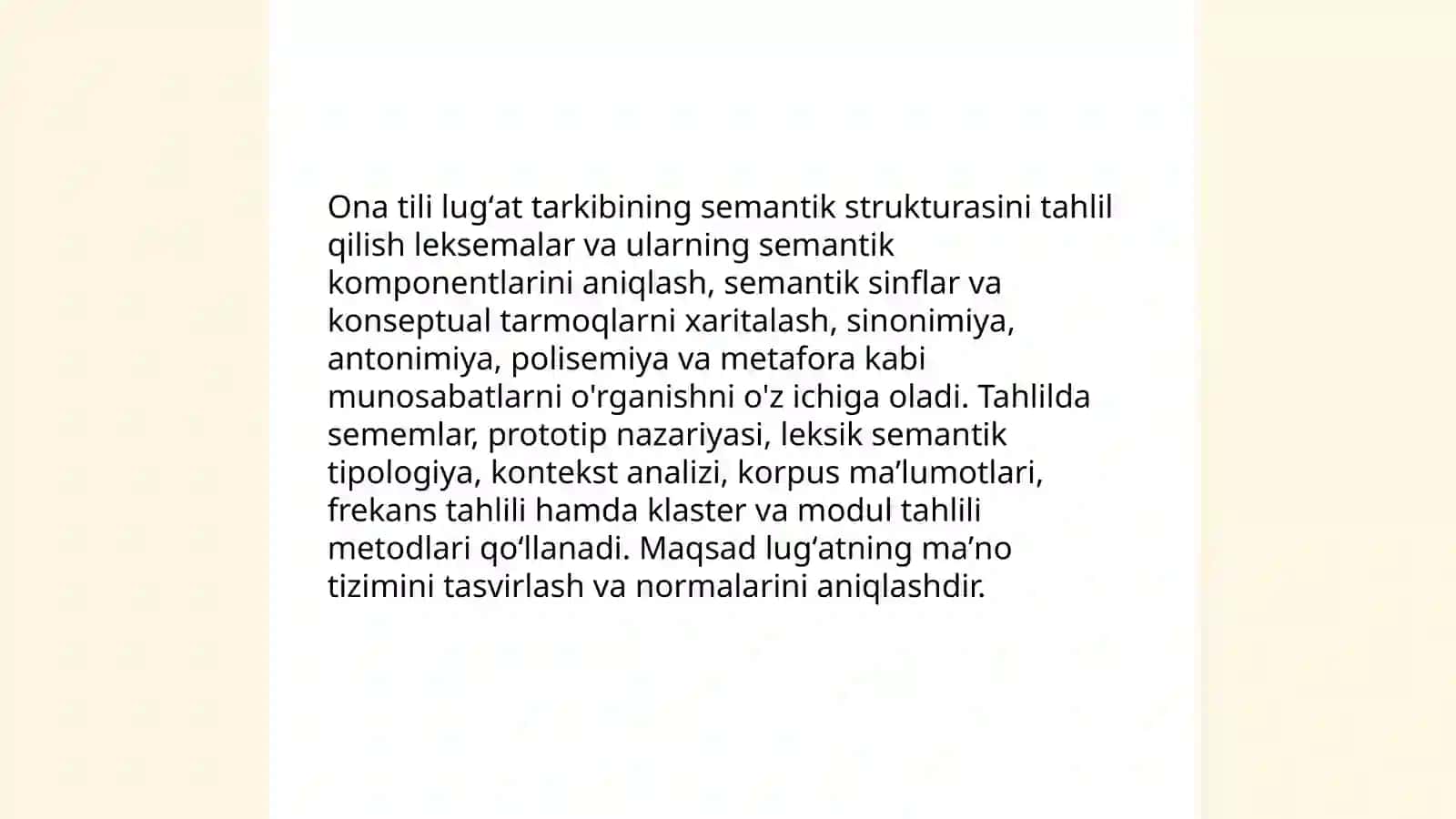 Ona tili lugʻat tarkibining ma'no jihatdan tavsiflanishi 3