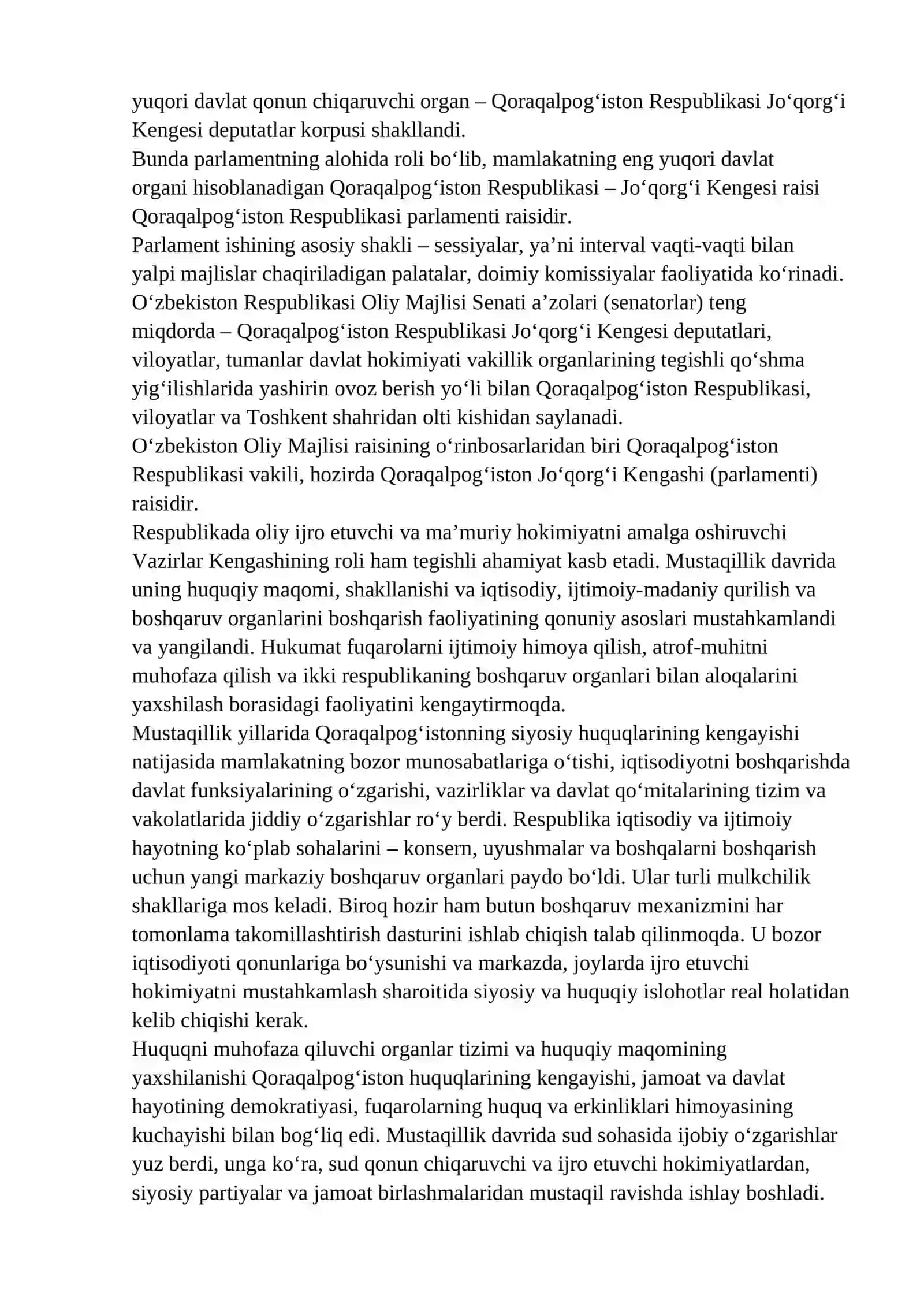 MUSTAQILLIK YILLARIDA QORAQALPOG'ISTON RESPUBLIKASI. O‘ZBEKISTON VA JAHON HAMJAMIYATI 3