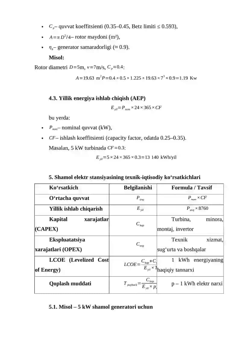 Shamol generatori loyihalash 3