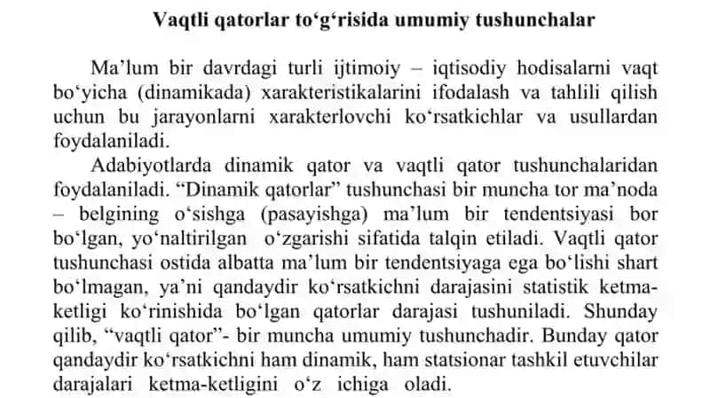 Vaqtli qatorlar 3