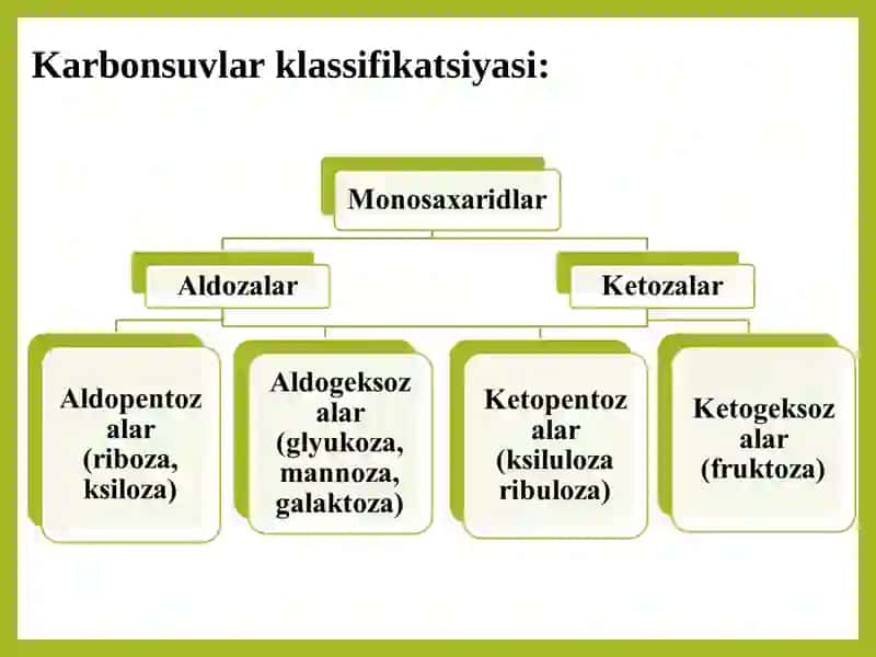 Monosaxaridlar. Tuzilishi, xossalari va funksiyalari 3