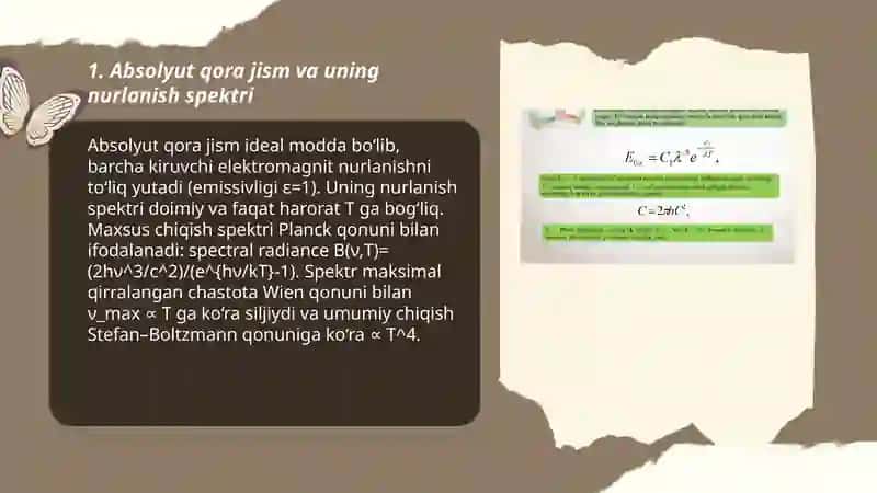Plank, absolyut qora jismning nurlanishini qanday tushuntirdi 3