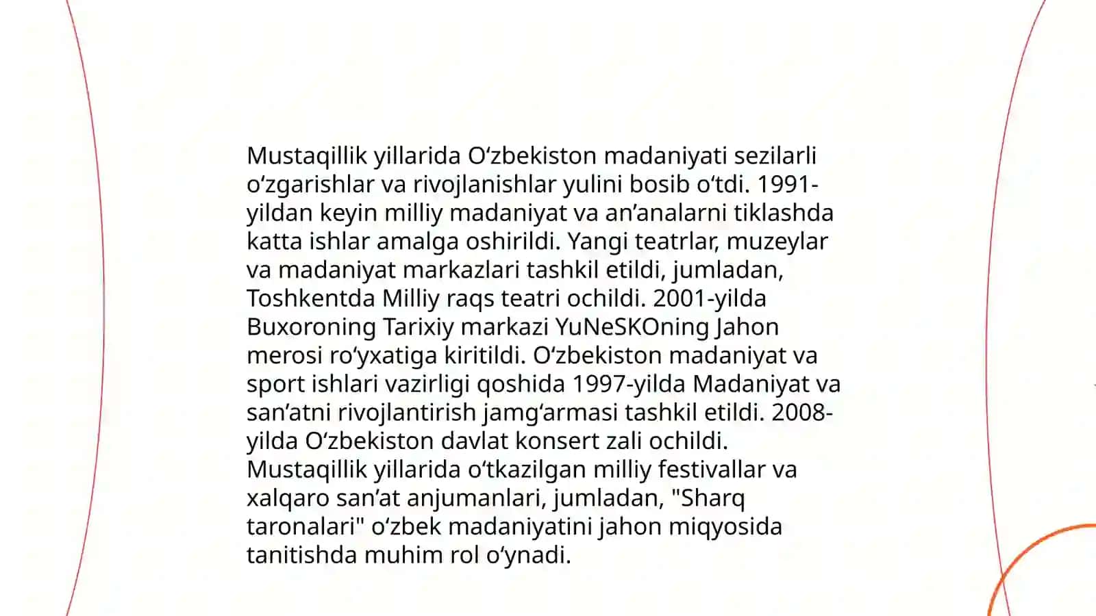 MUSTAQILLIK YILLARIDA O‘ZBEKISTONDAGI MAʻNAVIY VA MADANIY TARAQQIYOT: QADRIYATLAR VA AN`ANALARNING QAYTA TIKLANISHI 3