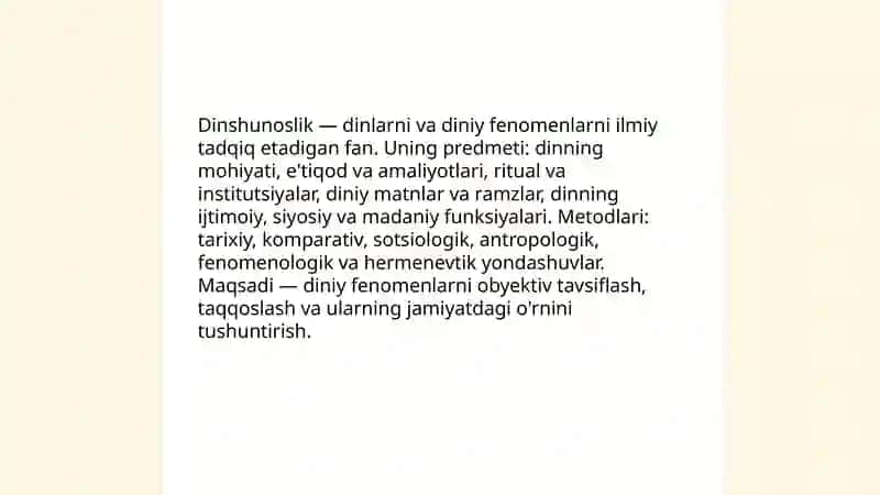Dinshunoslik faniga kirish 3