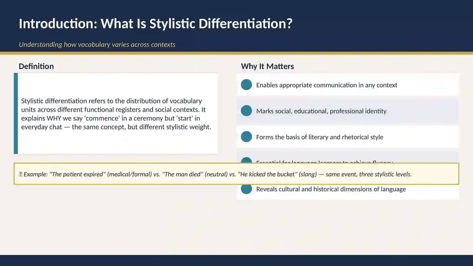 STYLISTIC DIFFERENTIATION of the Vocabulary System of MODERN ENGLISH 3