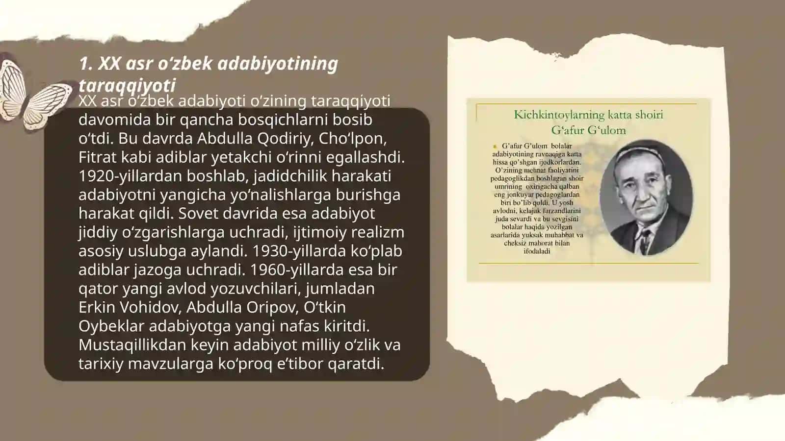 XX asr o‘zbek adabiyotining taraqqiyoti 3