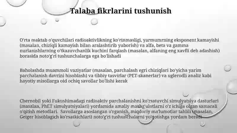 Radioktivlik xodisasi mavzusida o'qitish metodikasi 3