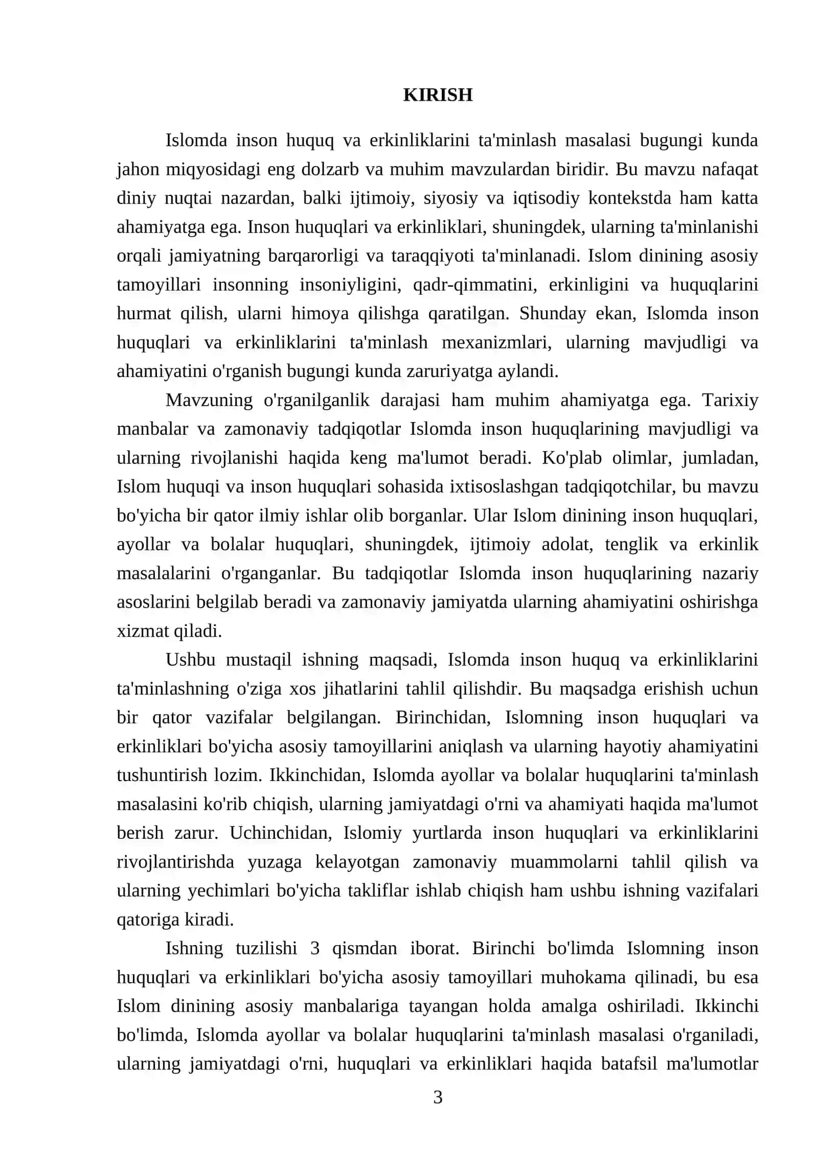 Islomda inson huquq va erkinliklarini taminlashning òziga xos jihatlari 3